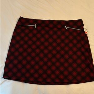 Maurices Red and Black Patterned Pencil Skirt